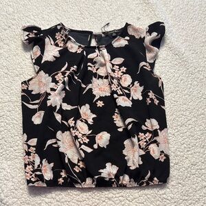 Papermoon Flutter Sleeve Ruffled Blouse in Pink and Orange